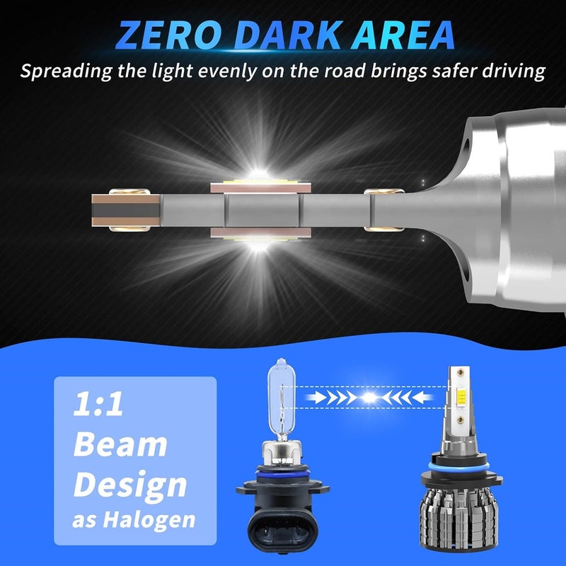 ROADLIT Lights Bulbs for 1999 2000 2001 2002 2003 2004 2005 2006 Chevy Silverado 1500 2500 3500 Light Bulbs,9005 High Beam 9006 Low Beam or Fog Light Bulb, Plug with Play - 4 Pack - Image 3
